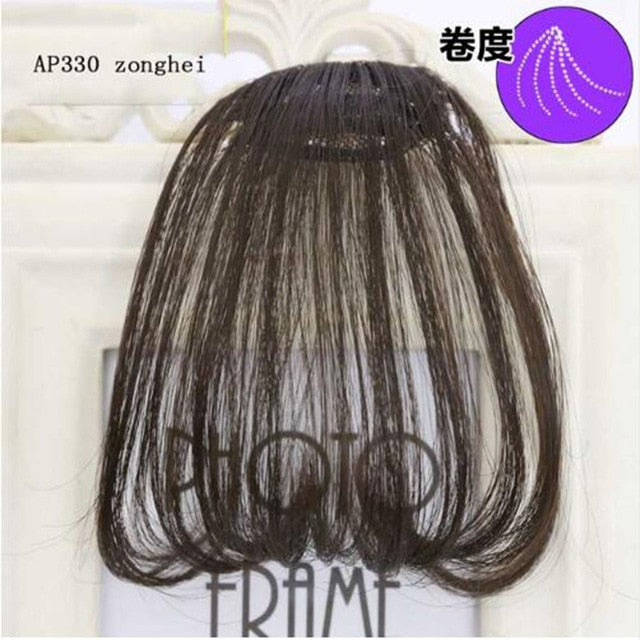 LVHAN air bangs pure bangs hair extension synthetic wig natural black light brown dark brown black high temperature fiber