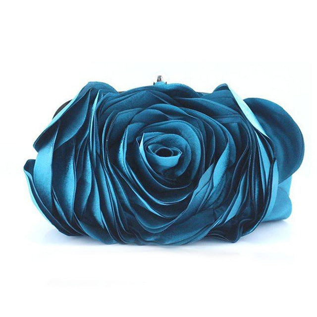 Vintage Ladies Floral Evening Bag Woman Fashion Rose Flower Chain Hand Bag Wedding Party Clutch Dinner Small Purse bolso XA140H