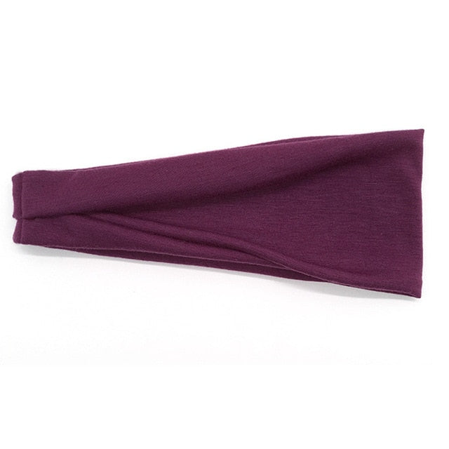 18 Colors Cotton Womens Men Sport Sweat Sweatband Headband Yoga Gym Training Stretch Head Band Hair Wear