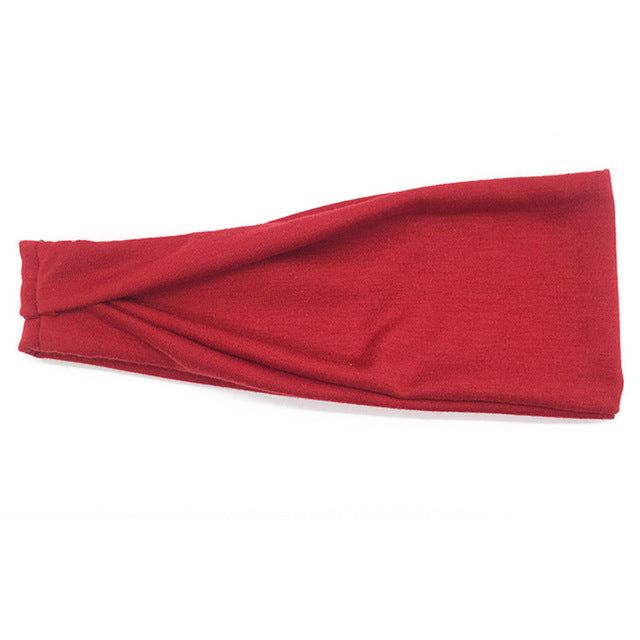 18 Colors Cotton Womens Men Sport Sweat Sweatband Headband Yoga Gym Training Stretch Head Band Hair Wear