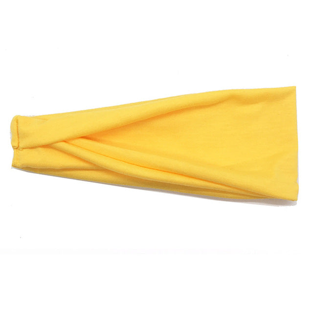 18 Colors Cotton Womens Men Sport Sweat Sweatband Headband Yoga Gym Training Stretch Head Band Hair Wear