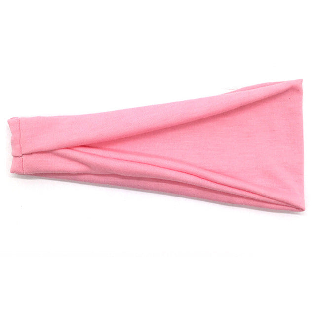 18 Colors Cotton Womens Men Sport Sweat Sweatband Headband Yoga Gym Training Stretch Head Band Hair Wear