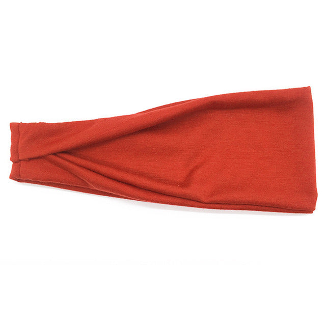 18 Colors Cotton Womens Men Sport Sweat Sweatband Headband Yoga Gym Training Stretch Head Band Hair Wear