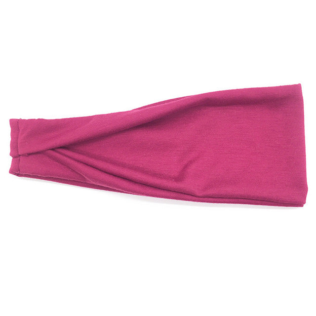 18 Colors Cotton Womens Men Sport Sweat Sweatband Headband Yoga Gym Training Stretch Head Band Hair Wear