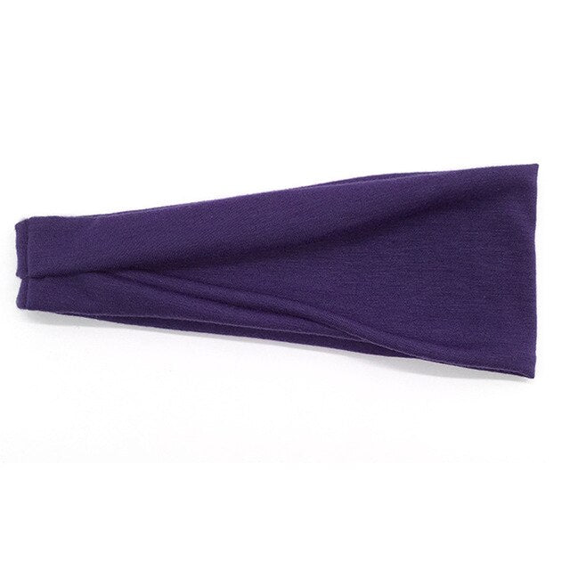 18 Colors Cotton Womens Men Sport Sweat Sweatband Headband Yoga Gym Training Stretch Head Band Hair Wear