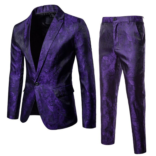 2Pcs Mens Blazer Suit Slim Fit Tuxedo Coat + Pants Trousers Formal Evening Wedding Groom 2019 nEW