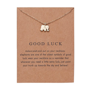 Rinhoo With Card gold Alloy Necklace Lotus Lucky Elephant butterfly dragonfly Three Circle Fashion Necklace women jewelry gift