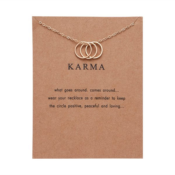 Rinhoo With Card gold Alloy Necklace Lotus Lucky Elephant butterfly dragonfly Three Circle Fashion Necklace women jewelry gift