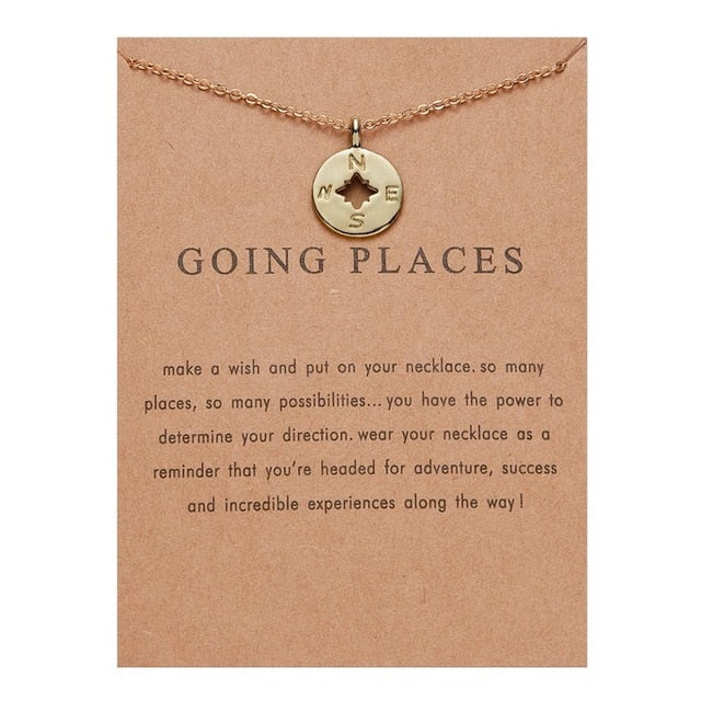 Rinhoo With Card gold Alloy Necklace Lotus Lucky Elephant butterfly dragonfly Three Circle Fashion Necklace women jewelry gift