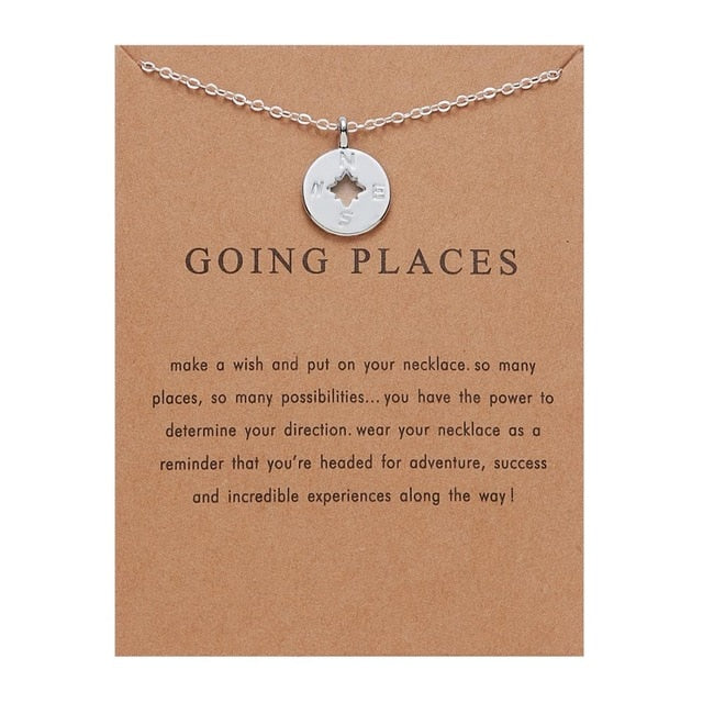 Rinhoo With Card gold Alloy Necklace Lotus Lucky Elephant butterfly dragonfly Three Circle Fashion Necklace women jewelry gift