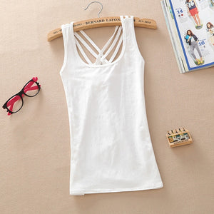 New Arrival Women Fashion Summer casual Solid Cotton Sleeveless Vest Tank Tops t shirt Candy Color Basic Crop Bustier Top Women