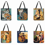 Cartoon Cat 3D Printed Tote Bag Ladies Shoulder Bag Foldable Casual Shopping Bag Outoor Beach Bag Daily Women Hand Bag