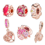 100% Original Silver Sparkling Pave Leaf Charming Beads fit Original Pandora Bracelets DIY Jewelry