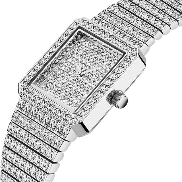 MISSFOX Woman Watch Luxury Diamond Square Silver Female Watches Fashion Elegance Waterproof Clock Most Sold 2020 Women's Gift