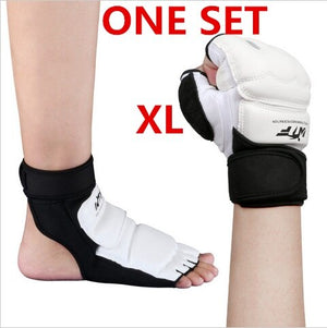 Full Set Of Kung Fu Sport Taekwondo Gloves Foot Ankle Protector Support Wushu Guard Martial Arts Fighting Boxing Hand Protector