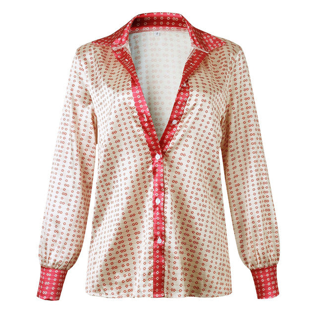 LASPERAL New Fashion Tops Blouses Women Long Sleeve Autumn V Neck Floral Printing Streetwear Top Ladies Office Work Shirts 2020