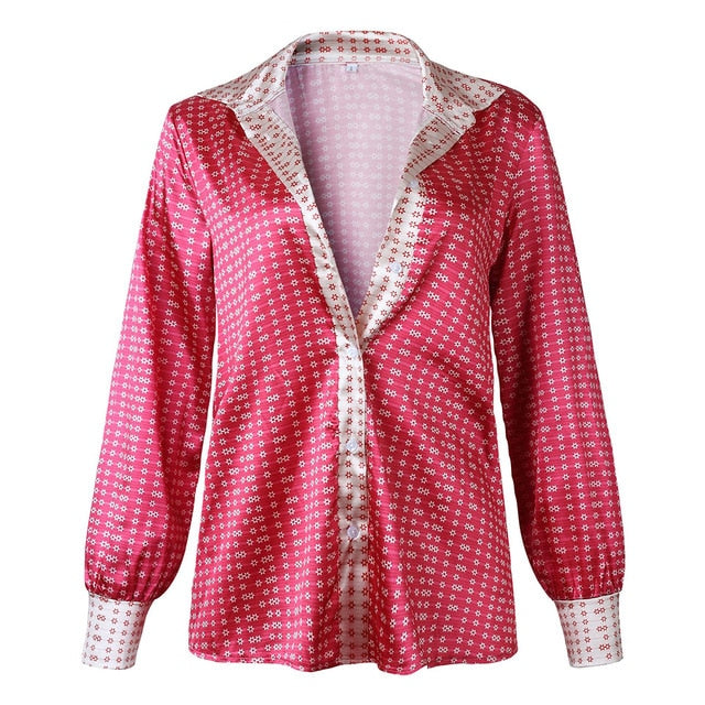 LASPERAL New Fashion Tops Blouses Women Long Sleeve Autumn V Neck Floral Printing Streetwear Top Ladies Office Work Shirts 2020