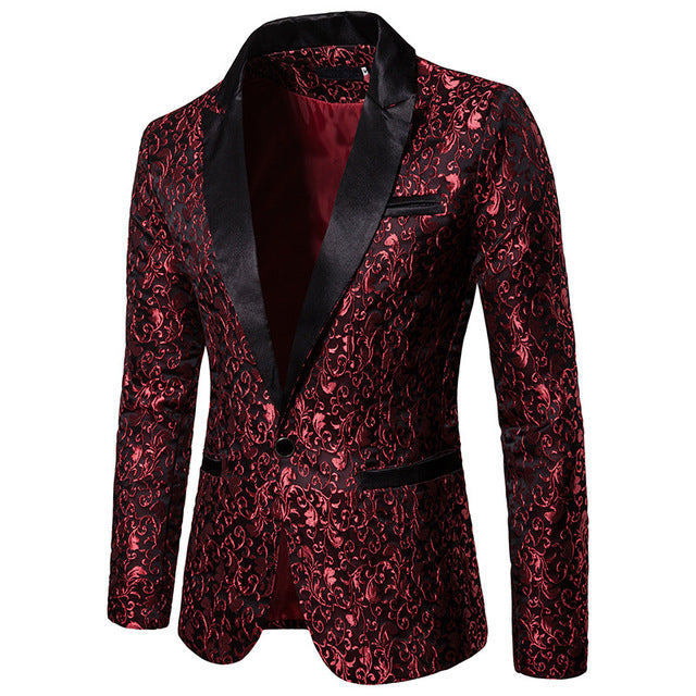 Men Shiny Gold Sequin Glitter Embellished Blazer Jacket Men Nightclub Blazer Wedding Party Suit Jacket Stage Singers Clothes