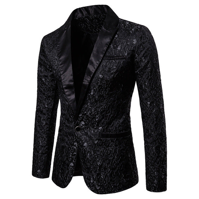 Men Shiny Gold Sequin Glitter Embellished Blazer Jacket Men Nightclub Blazer Wedding Party Suit Jacket Stage Singers Clothes