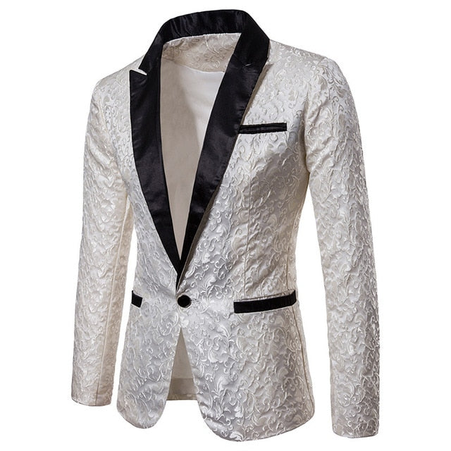 Men Shiny Gold Sequin Glitter Embellished Blazer Jacket Men Nightclub Blazer Wedding Party Suit Jacket Stage Singers Clothes