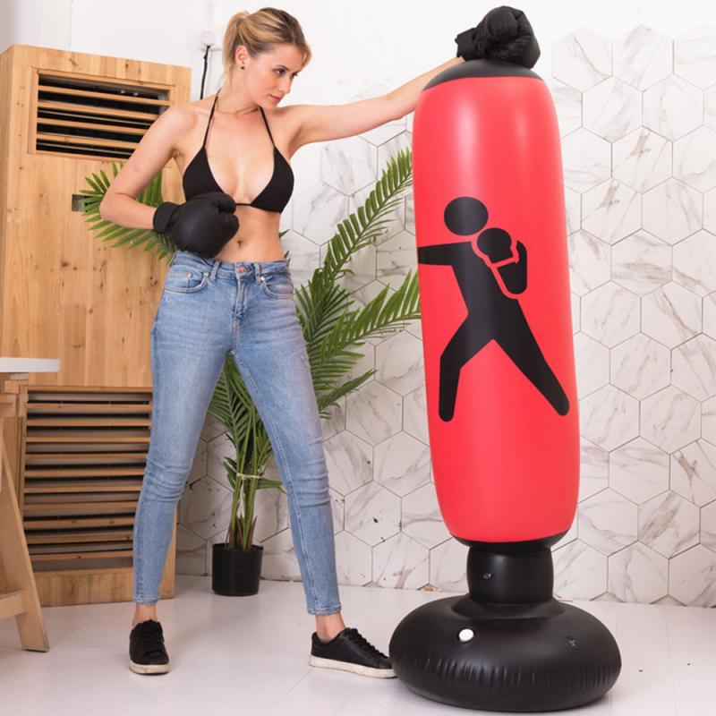 Boxing Punching Bag Inflatables Fitness Equipment MMA Training Taekwondo Punching Bag Venting Hit Boxing Bag Stand Weight