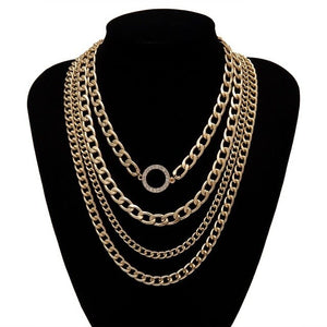 Punk Exaggerated Big Layered Thick Cuban Link Chain Choker Necklace Women Fashion Hippie Modern Night Club Jewelry Gifts
