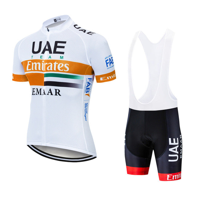 Team UAE Cycling Jerseys Bike Wear clothes Quick-Dry bib gel Sets Clothing Ropa Ciclismo uniformes Maillot Sport Wear