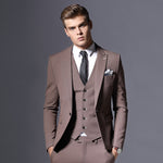 Sale Brand Mens Suit Jacket Formal Business Blazer Men Groom Three Pieces Slim Fit Party Clothing Single Button Wedding Dress