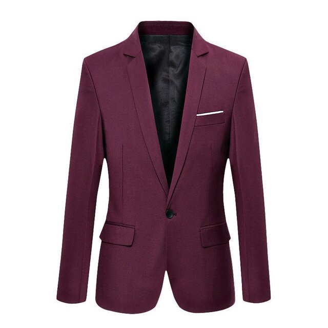 Korean Slim Fit Blazer Men Cotton Suits Jacket Black Blue Plus Size M To 3XL Male Blazers Mens Coat Wedding Clothes