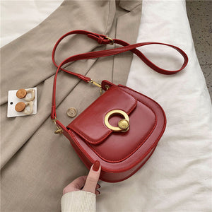 Female PU Leather Saddle Crossbody Bags For Women  Luxury Handbags Designer Sac a Main Ladies Hand Shoulder Messenger Bag