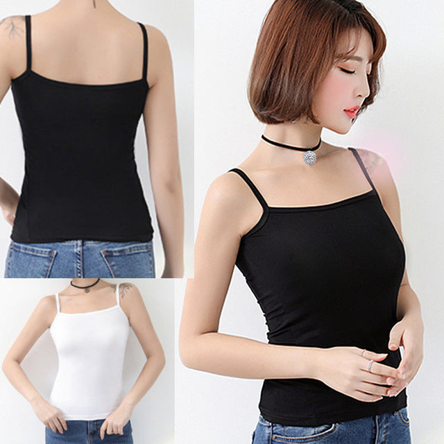 2020 Summer Color Small Camisole Base Shirt Spaghetti Vest tops women topy damskie Breathable Crew Neck Sexy Vest sling Women's