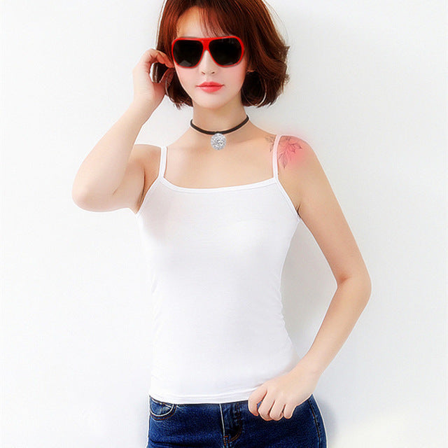 2020 Summer Color Small Camisole Base Shirt Spaghetti Vest tops women topy damskie Breathable Crew Neck Sexy Vest sling Women's