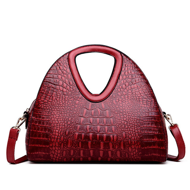 New Alligator Women Handbag Brand Luxury Leather Half Moon Women Shoulder Bags Designer Ladies Hand Bags Sac A Main Femme