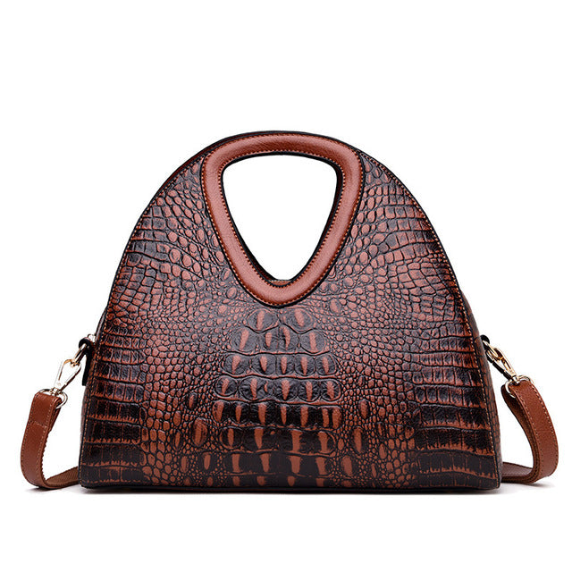 New Alligator Women Handbag Brand Luxury Leather Half Moon Women Shoulder Bags Designer Ladies Hand Bags Sac A Main Femme