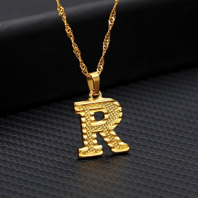 Tiny Gold Initial Letter Necklace For Women Stainless Steel A-Z Alphabet Pendant Necklace Jewelry Christmas Gifts Bijoux Femme