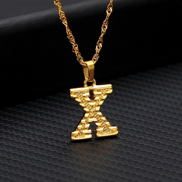 Tiny Gold Initial Letter Necklace For Women Stainless Steel A-Z Alphabet Pendant Necklace Jewelry Christmas Gifts Bijoux Femme