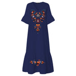 Bohemian Printed Maxi Dress ZANZEA 2020 Women's Sundress Summer Casual V-Neck Vestidos Female Short Sleeve Floral Ruffle Robe