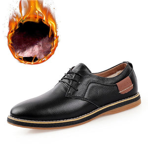 ARIARI Men Oxford Genuine Leather Dress Shoes Brogue Lace Up Flats Men Casual Moccasins Fashion Office Walking Footwear