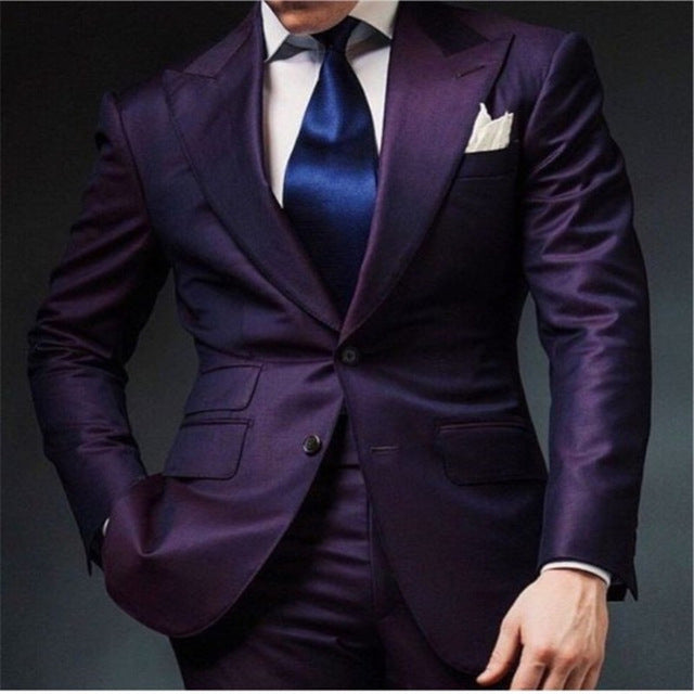 Custom Mens Suits Burgundy Red Suit Blazer Men Tuxedo Suit Jacket Men Suits for Wedding Slim Fit 2 Piece with Pants
