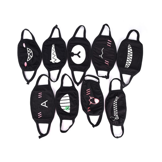 Black Mask for Female Male Face Mask Cotton Anime Mouth Mask Anti-dust Pollution Masks Cute Masker for Woman Man