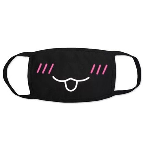 Black Mask for Female Male Face Mask Cotton Anime Mouth Mask Anti-dust Pollution Masks Cute Masker for Woman Man