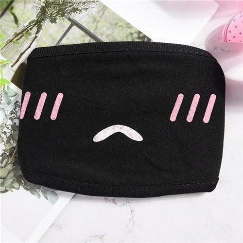 Black Mask for Female Male Face Mask Cotton Anime Mouth Mask Anti-dust Pollution Masks Cute Masker for Woman Man
