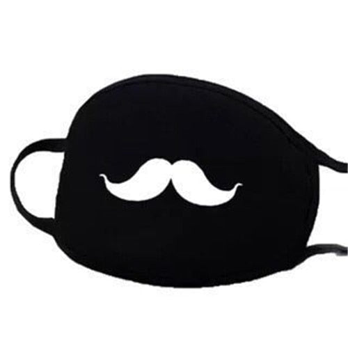 Black Mask for Female Male Face Mask Cotton Anime Mouth Mask Anti-dust Pollution Masks Cute Masker for Woman Man