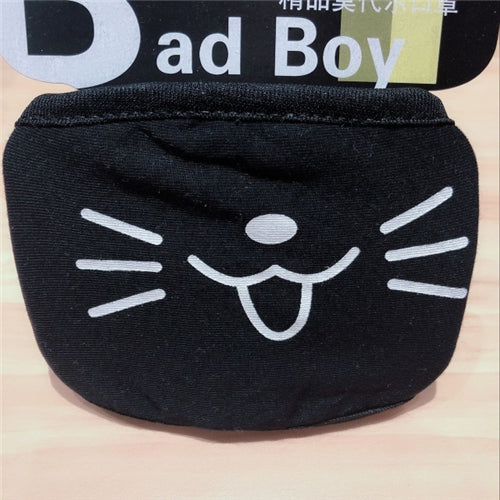 Black Mask for Female Male Face Mask Cotton Anime Mouth Mask Anti-dust Pollution Masks Cute Masker for Woman Man