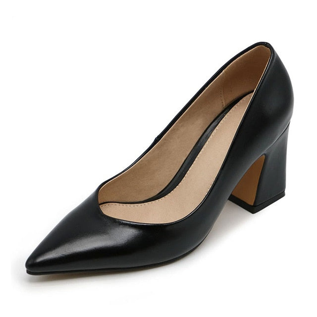 Taoffen New Women Pointed Toe Pumps Solid Color High Heels Shoes Women Concise Office Lady Daily Party Footwear Size 32-43