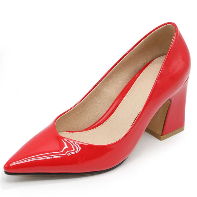 Taoffen New Women Pointed Toe Pumps Solid Color High Heels Shoes Women Concise Office Lady Daily Party Footwear Size 32-43