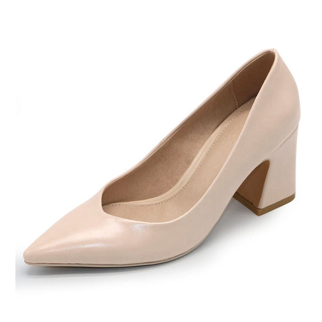 Taoffen New Women Pointed Toe Pumps Solid Color High Heels Shoes Women Concise Office Lady Daily Party Footwear Size 32-43