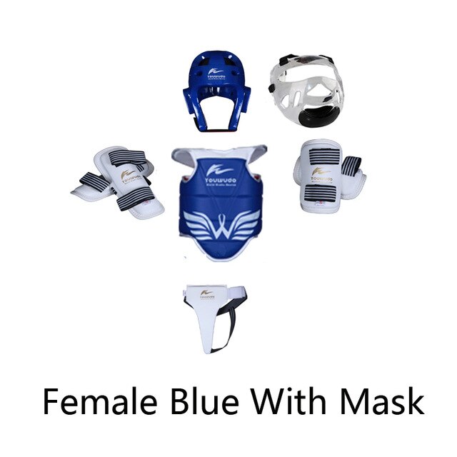 Taekwondo protector set 5pc Sparring Equipment  children adult head foot protection Karate boxing sports