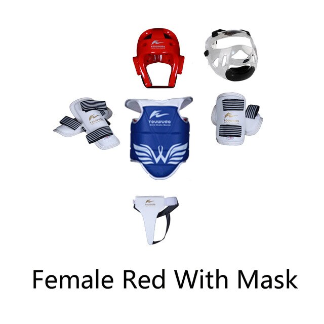 Taekwondo protector set 5pc Sparring Equipment  children adult head foot protection Karate boxing sports
