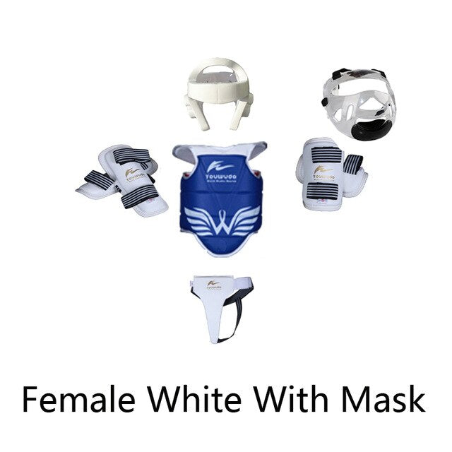 Taekwondo protector set 5pc Sparring Equipment  children adult head foot protection Karate boxing sports